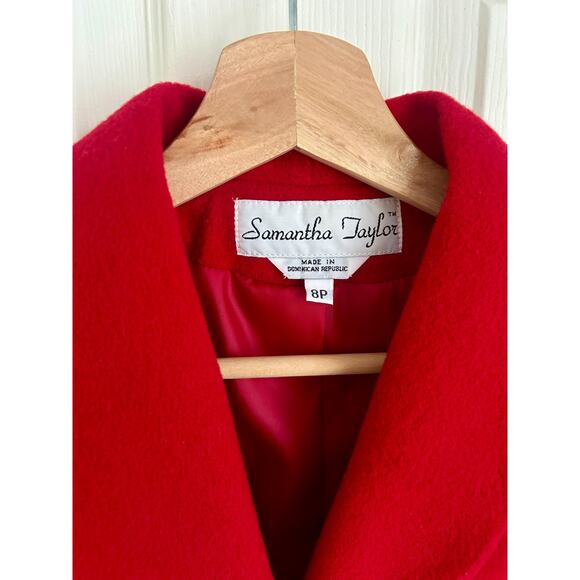 90's Bright Red Wool/Cashmere Blend Blazer with Original Tags | 90's Workwear - Picture 3 of 9